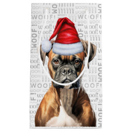 Bolsa De Regalo Pequeña Cute Boxer Navidades de perro vacaciones Woof Word
