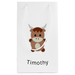 Bolsa De Regalo Pequeña Cute Brown Cow