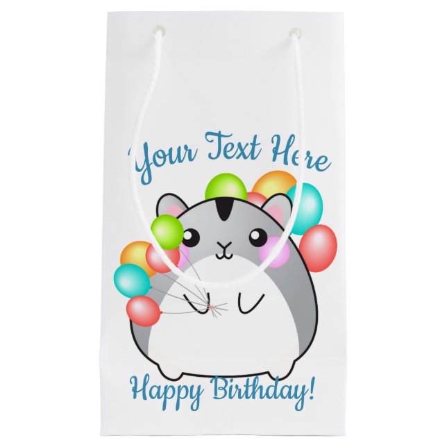 Bolsa De Regalo Pequeña Cute Gray Kawaii Hamster (Anverso)