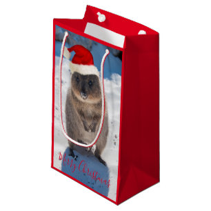 Bolsa De Regalo Pequeña Cute Happy Festive Quokka en la playa de Australia