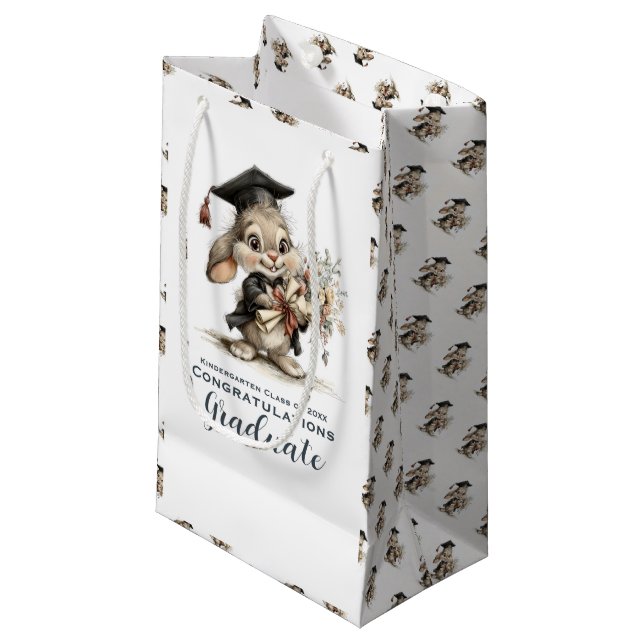 Bolsa De Regalo Pequeña  Cute Kindergarten Graduation Bunny Design (Angulo Anverso)