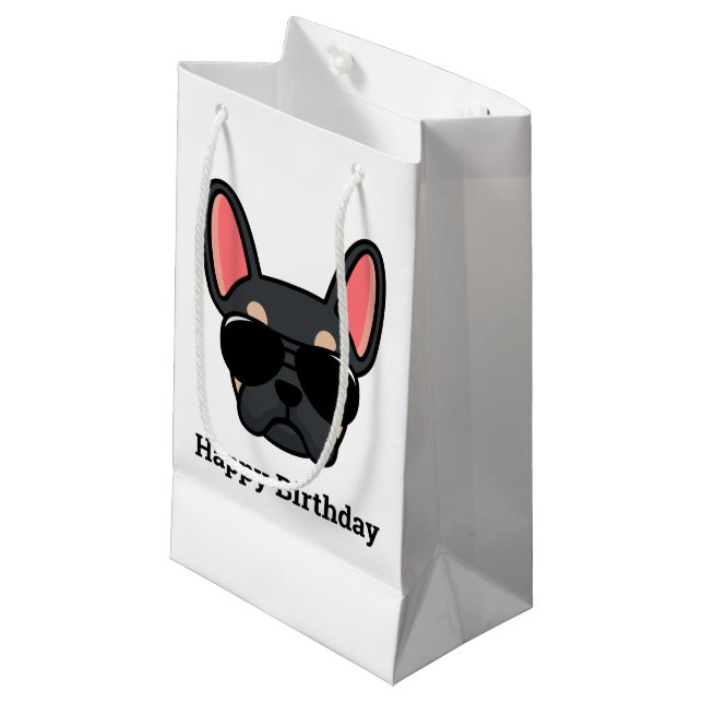 Bolsa De Regalo Pequeña Cute negro Tan Bulldog francés cara pequeña bolsa  (Angulo Anverso)