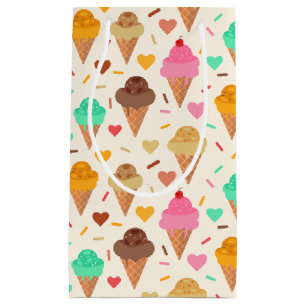 Bolsa De Regalo Pequeña Cute patrón de cono de helado colorido 