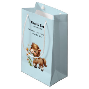 Bolsa De Regalo Pequeña Cute Pony Eating Daisies Gracias