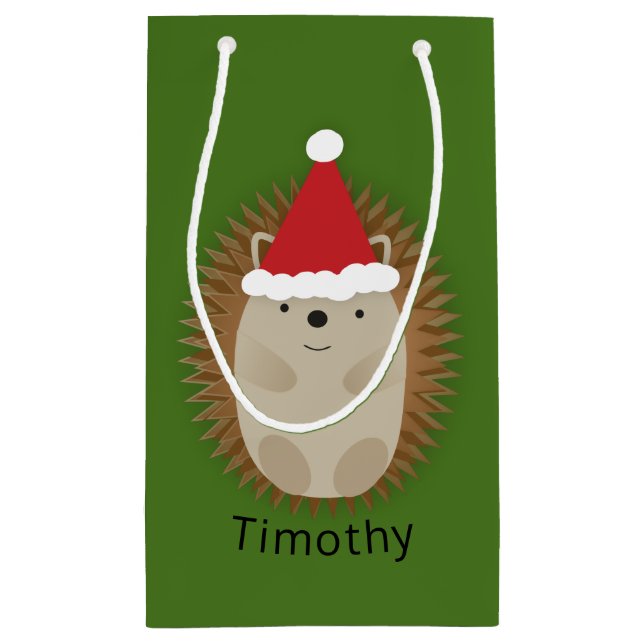 Bolsa De Regalo Pequeña Cute Santa Hedgehog (Reverso)