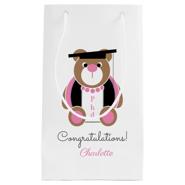 Bolsa De Regalo Pequeña Cute teddy phd (Anverso)