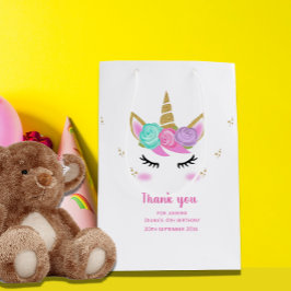 Bolsa De Regalo Pequeña Cute unicornio cuarto chica de cumpleaños gracias