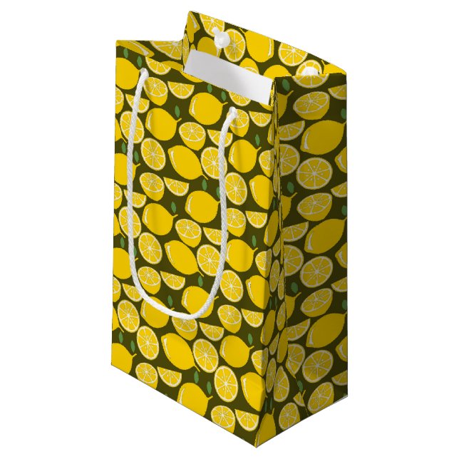 Bolsa De Regalo Pequeña Cuto de diversión moderno amarillo limón (Angulo Anverso)