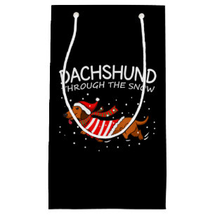 Bolsa De Regalo Pequeña Dachshund A Través De Los Navidades De Perro Graci