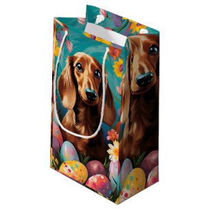 Bolsa De Regalo Pequeña Dachshund Happy Easter