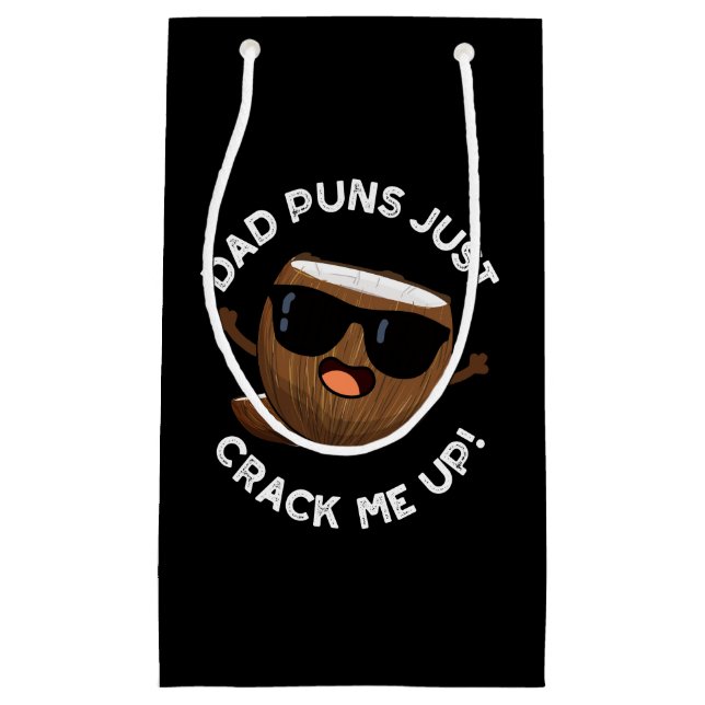 Bolsa De Regalo Pequeña Dad Punks Crack Me Up Funny Coconut Pun Dark BG (Anverso)