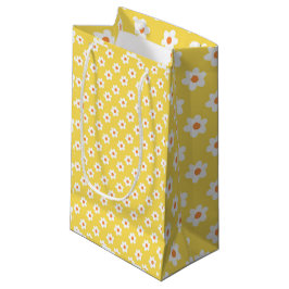 Bolsa De Regalo Pequeña Daisy Flowers Print, Spring White Flowers Pattern