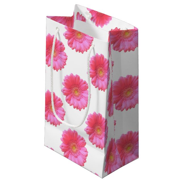 Bolsa De Regalo Pequeña Daisy gerbera rosada (Angulo Anverso)
