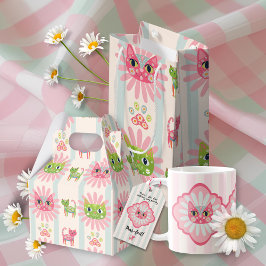 Bolsa De Regalo Pequeña Daisy Kitty Face Purr-fect Birthday