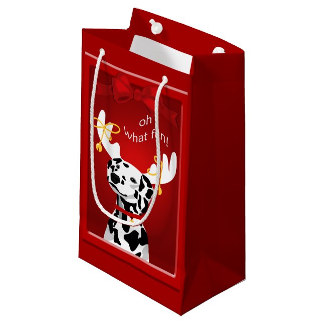 Bolsa De Regalo Pequeña Dalmatian Deer Dog Fun SGB (Angulo Anverso)