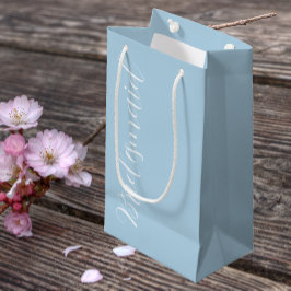 Bolsa De Regalo Pequeña Dama de honor de boda con letra estilizada azul cl