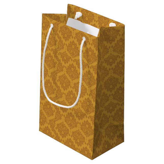 Bolsa De Regalo Pequeña Damasco de oro de lujo (Angulo reverso)