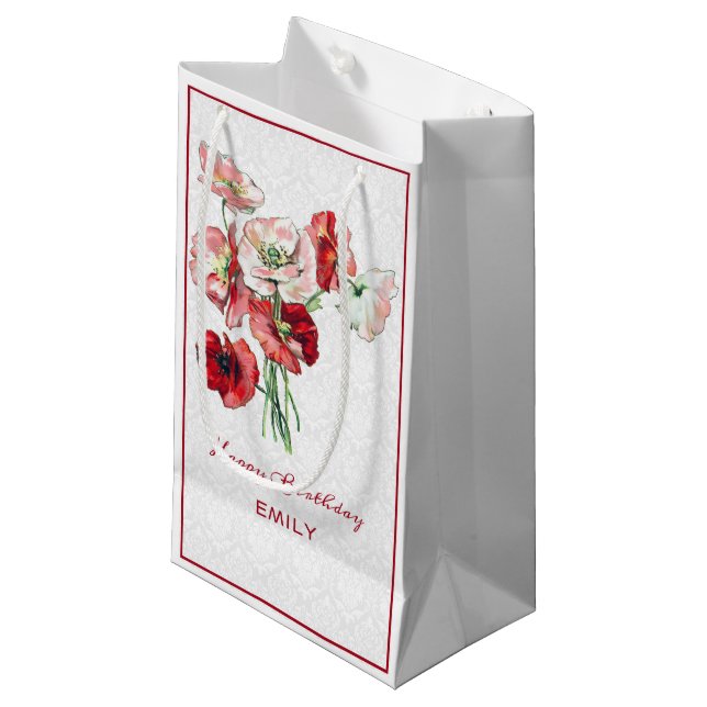 Bolsa De Regalo Pequeña Damasco Y Bouquet (Angulo Anverso)