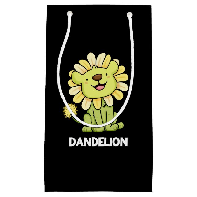 Bolsa De Regalo Pequeña Dandelion Funny Lion Pun Dark BG (Anverso)