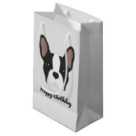 Bolsa de regalo pequeña de Bulldog blanco y negro 