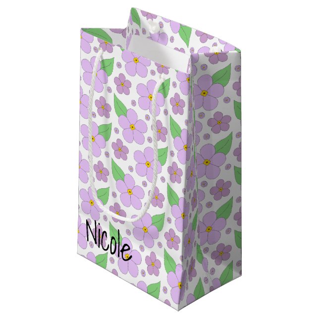 Bolsa de Regalo Pequeña de Flores Lilac (Angulo Anverso)
