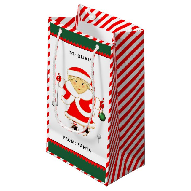 Bolsa de regalo pequeña de Navidad personalizada d (Angulo Anverso)