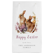 Bolsa de regalo pequeña de Pascua floral acuarela