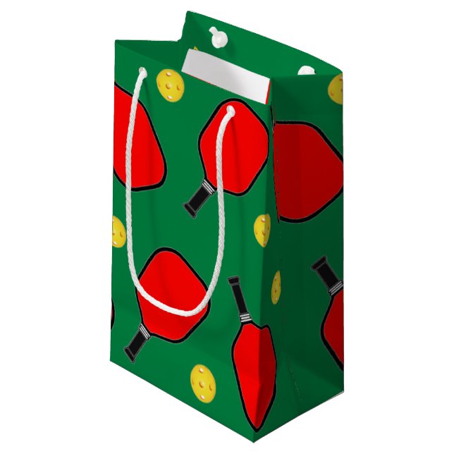 Bolsa de regalo pequeña de Pickleball Navidad (Angulo Anverso)