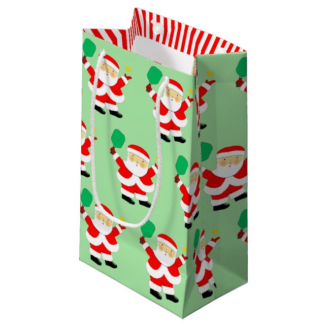 Bolsa de regalo pequeña de Pickleball Navidad (Angulo Anverso)