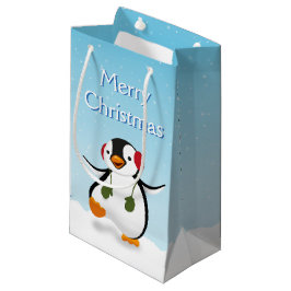 Bolsa de regalo pequeña de pingüino de invierno di