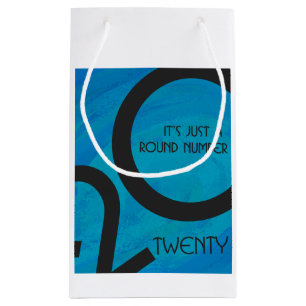 Bolsa De Regalo Pequeña Década Azul 20 cumpleaños