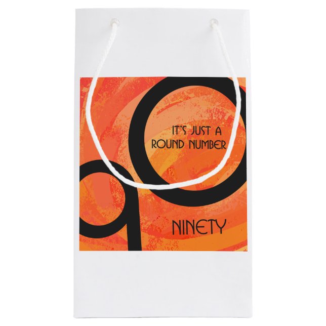 Bolsa De Regalo Pequeña Década naranja 90 cumpleaños (Reverso)
