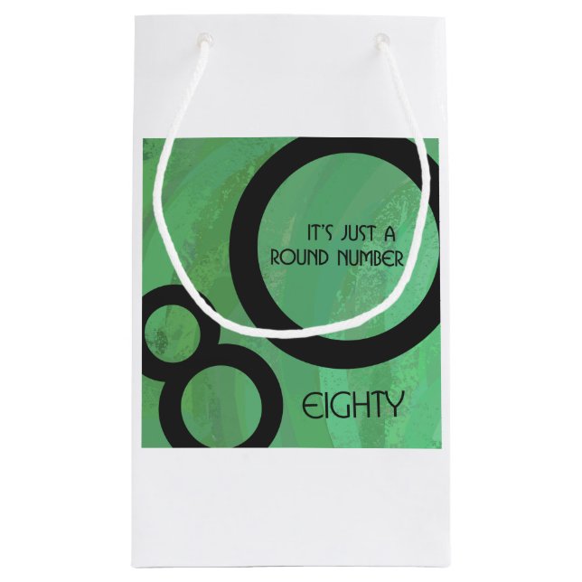 Bolsa De Regalo Pequeña Década Verde 80 cumpleaños (Reverso)