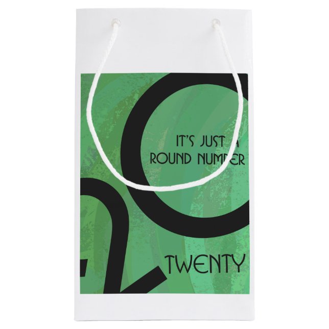 Bolsa De Regalo Pequeña Década Verde Cumpleaños 20 (Reverso)