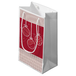 Bolsa De Regalo Pequeña Decoraciones Navideñas Rojas y Blancas