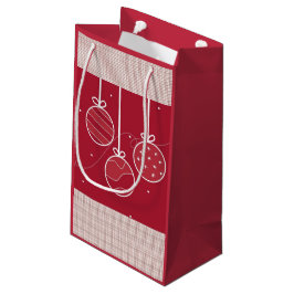 Bolsa De Regalo Pequeña Decoraciones Navideñas Rojas y Blancas