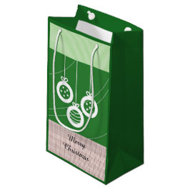 Bolsa De Regalo Pequeña Decoraciones Navideñas Verdes y Blancas