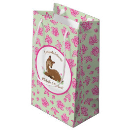 Bolsa De Regalo Pequeña Deer Baby Shower Woodland Fawn Pink