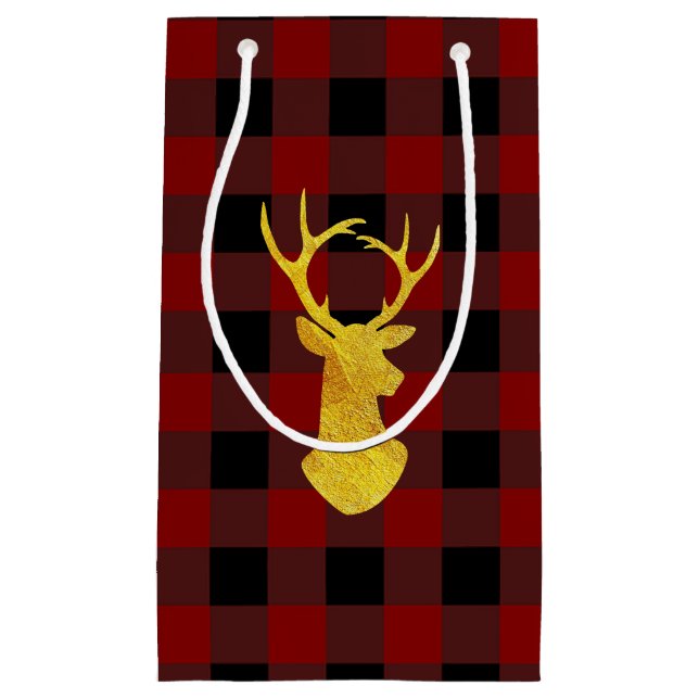 Bolsa De Regalo Pequeña Deer de Navidades de Relieve metalizado dorado de  (Anverso)
