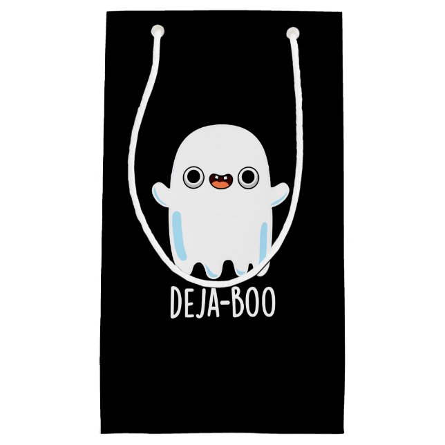 Bolsa De Regalo Pequeña Deja Boo Funny Ghost Pun Dark BG (Anverso)