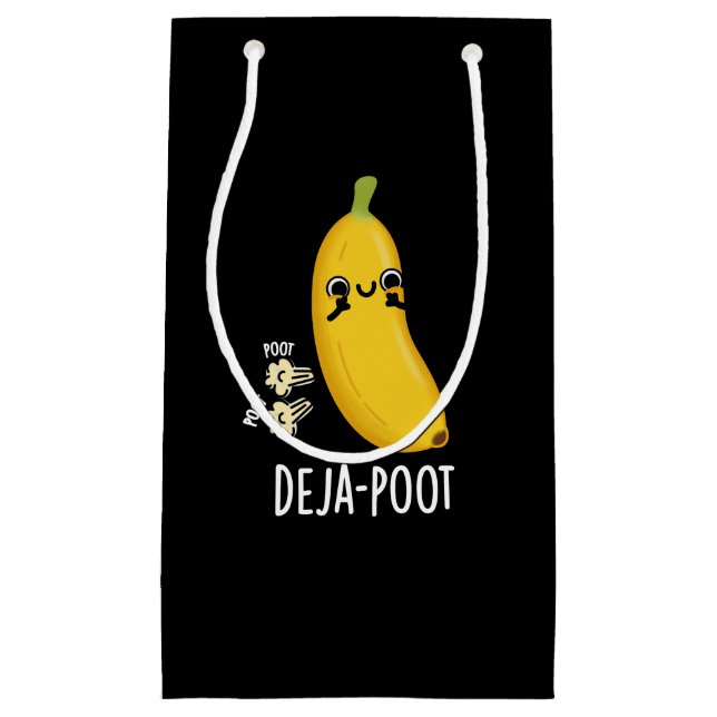 Bolsa De Regalo Pequeña Deja-poot Funny Banana Doble Fart Pun Dark BG (Anverso)