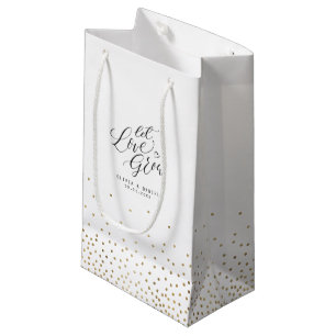 Bolsa De Regalo Pequeña "Deja que el amor crezca" favor de boda con caligr