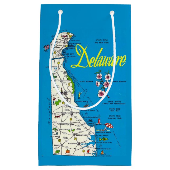 Bolsa de regalo pequeña del mapa de Delaware (Anverso)