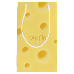 Bolsa De Regalo Pequeña ¡Demasiado Quesoso! Queso Suizo Pequeño Personaliz
