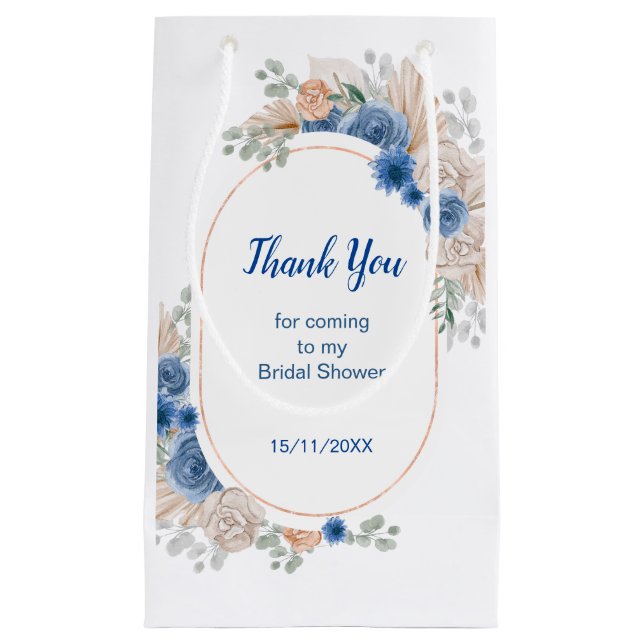 Bolsa De Regalo Pequeña Despedida de Soltera Blue Boho Pampas Grass (Anverso)