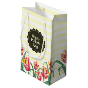 10 unidades primavera tulipanes en la canasta camilla bolsillos Bolsas de regalo bolsas de papel 