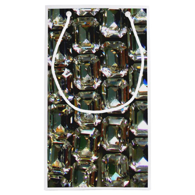Bolsa De Regalo Pequeña Diamantes, elegante patrón de piedras preciosas (Reverso)