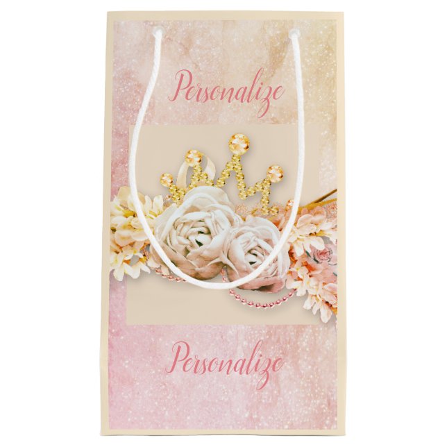 Bolsa De Regalo Pequeña Diamond tiara rosada giratoria (Anverso)