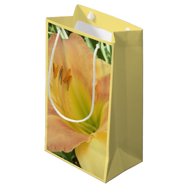 Bolsa De Regalo Pequeña DIARIAMENTE "Bebé rubio" — naranja verde amarillo. (Angulo Anverso)