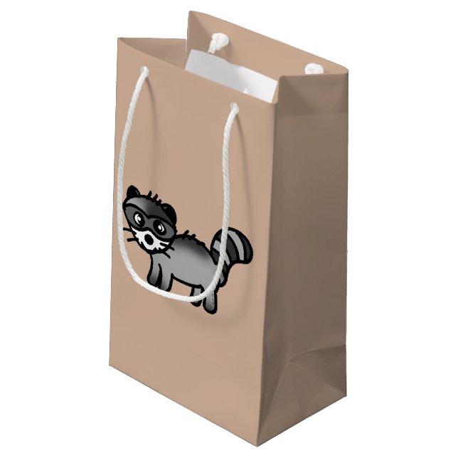 Bolsa De Regalo Pequeña dibujo animado adorable del animal del mapache (Angulo reverso)
